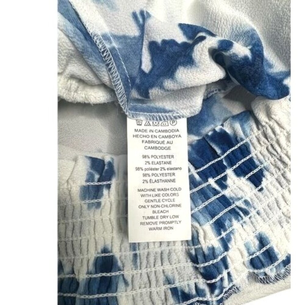 Michael Michael Kors Blue & White Floral Off-Shoulder Blouse Medium - Picture 7 of 12